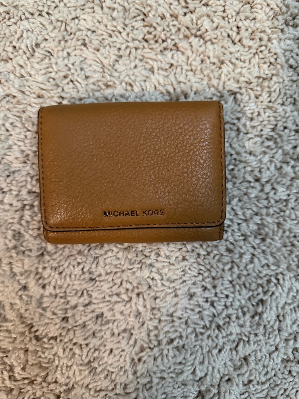 Michael Kors Tan Pebbled Leather Trifold Wallet